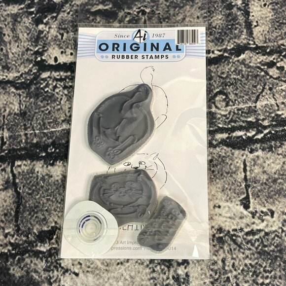 Art Impressions LITTLE BEHIND Unmounted Stamps Shake Your Booty Cat UM4244 - Picture 1 of 7